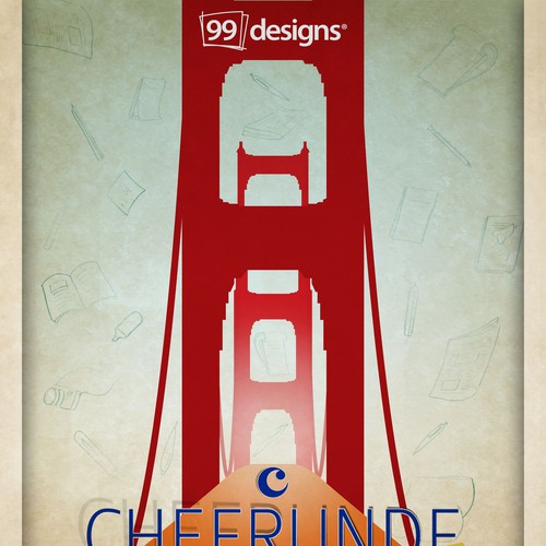 Design a retro "tour" poster for a special event at 99designs! Design by Noorsa