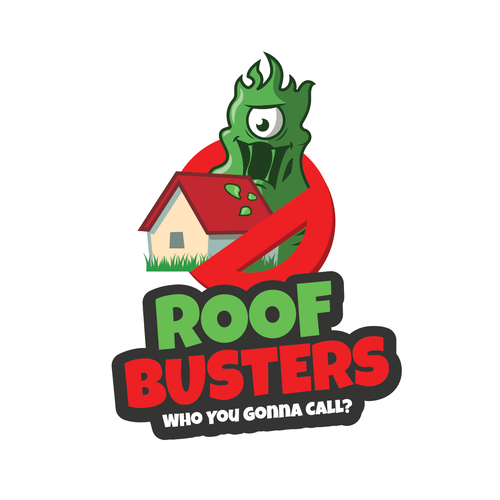 Roof Busters - Roof and Exterior Cleaning logo with a Ghost Busters Theme Design by Trader In Spices