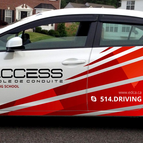 Car Vinyl design for Access driving school | Signage contest