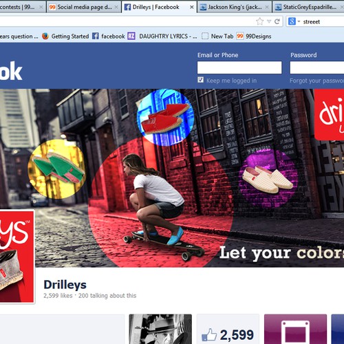 Facebook brand design for international Espadrille shoe company.  More work to follow! Réalisé par Akshay.ps