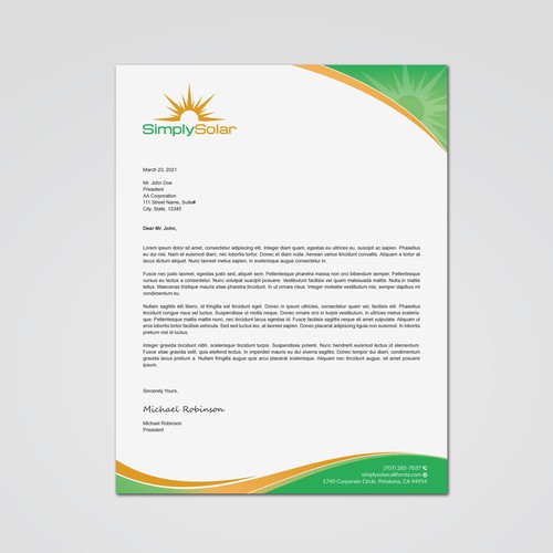 "Renewable Energy Company Letterhead" Design by Tcmenk