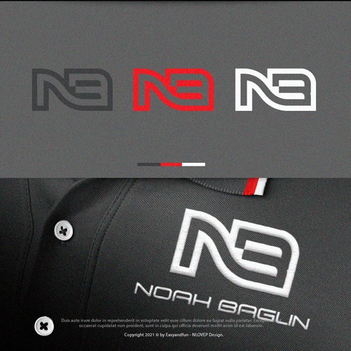 Name Initials - NB - Racing Driver Design by NLOVEP-7472