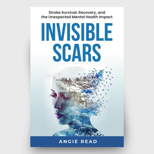 A powerful cover for book about stroke recovery and mental health Design by Hisna