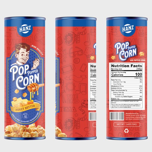 Premium Quality Popped Pop Corn Packaging Design by Davi Giolo ★