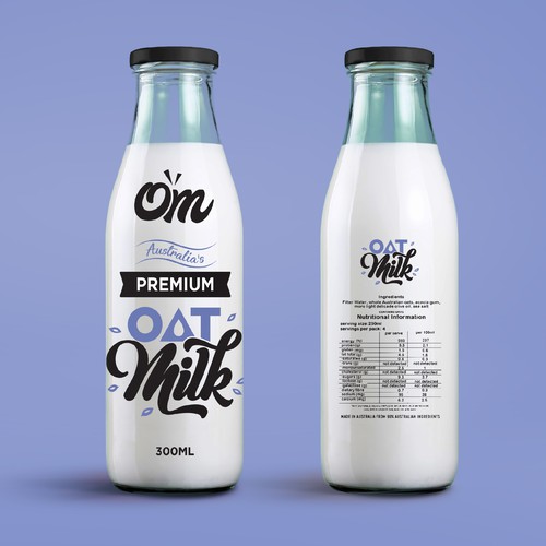 New oat Milk label Diseño de Manu P C