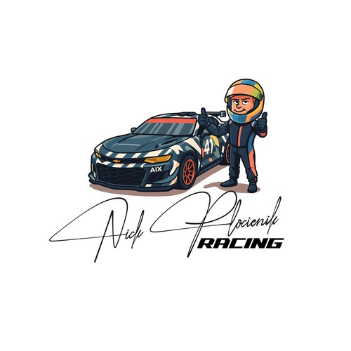 Race car driver logo and signature Diseño de hery_krist