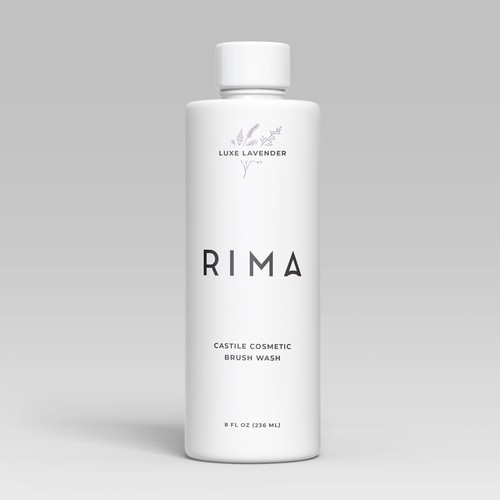 Minimalist Label for a luxury brand of cosmetic brush washes Design by Lady Goga