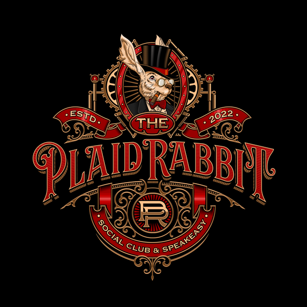 Logo design for THE PLAID RABBIT SOCIAL CLUB and SPEAKEASY