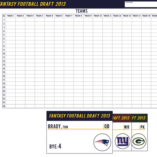 23 Fantasy Football Draft Board + Labels