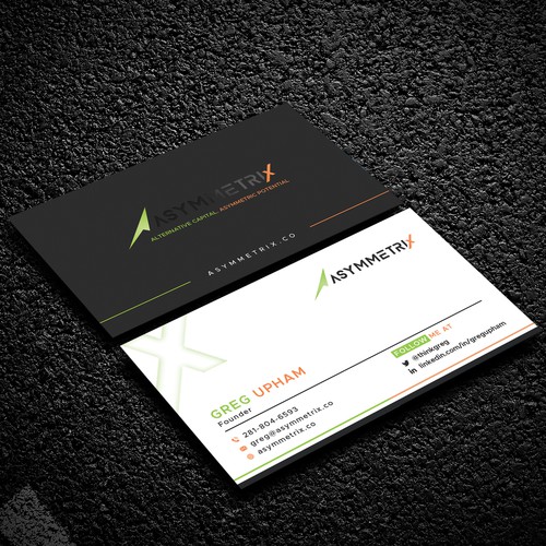 Design a cool, edgey but sophisticated business card for an alternative investment firm. Design von Geniousrabbani