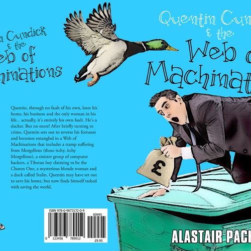 Design a fun cover for a British comedy novel. Design by Callunna