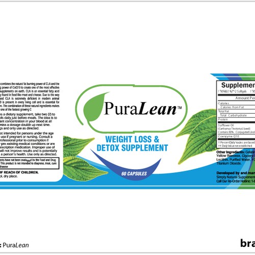 Label Design For New Health Supplement  Design by brandnew