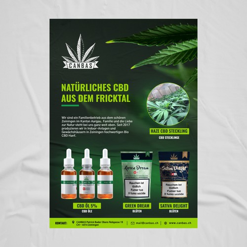 Flyer promotion for local CBD store Réalisé par D Better Design