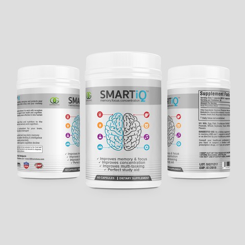 Brain Supplement Label Design Diseño de DesignSBS