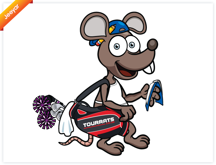 DESIGN A CARTOON RAT THAT IS A GOLF CADDY Illustration or graphics