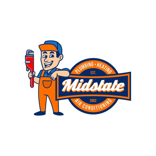 plumbing company logo and mascot Design by Maylyn