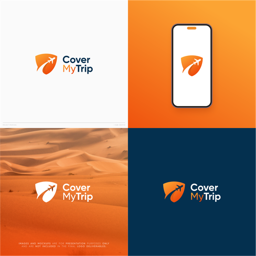 "Evoluzione logo per CoverMyTrip, piattaforma di confronto assicurazioni viaggio" winning Logo design