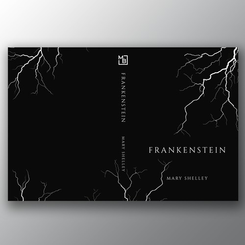 Design a book cover for an unique edition of Frankenstein, fully printed on black paper Design by Brandkore™