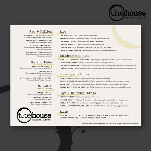 Menu layout design for exclusive private club/restaurant/bar in Newport Beach, CA Design réalisé par Y_Y