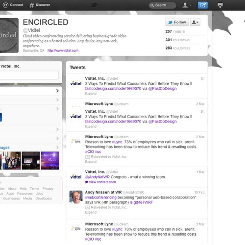 Twitter Background + Icon for dynamic new startup! Design by logovora
