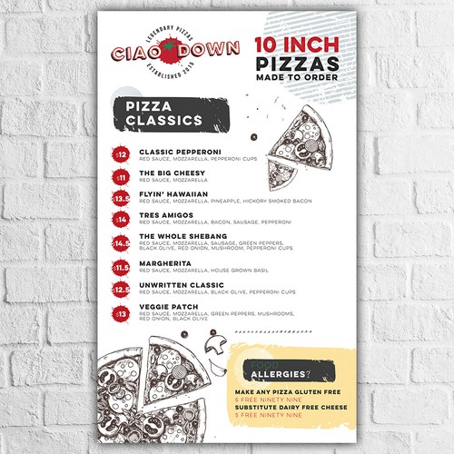 Legendary Pizza Menu Boards for adventurers Design by SigalDesigns