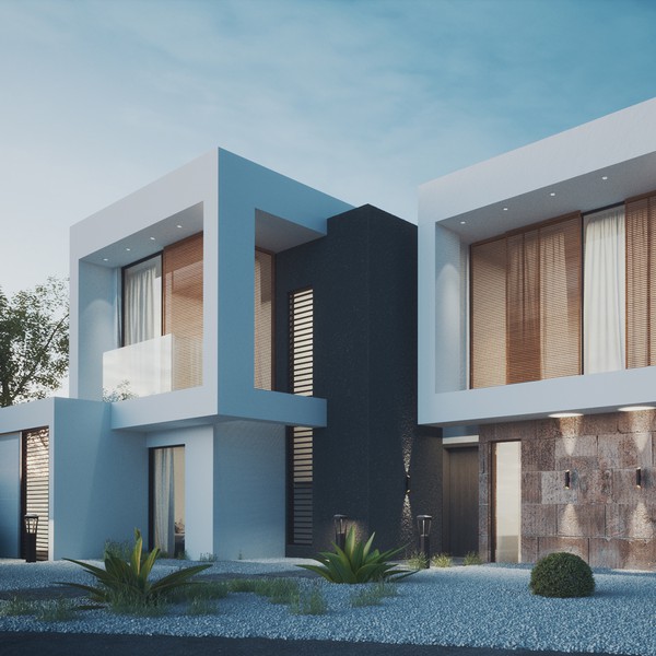 Design of the front of a house on the beach