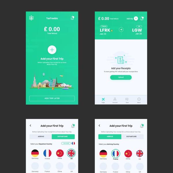 Design by BeheM0th titled "Airvat Tax Refund Mobile App Design"