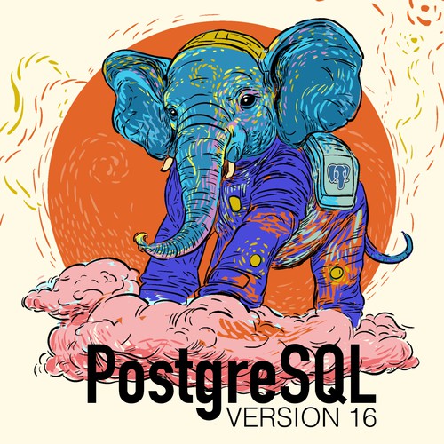 PostgreSQL v16 Release Artwork Design by Oğuzhan Akkök