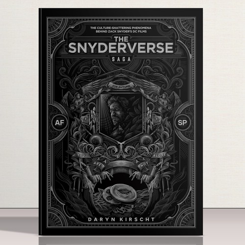 Cover for book on the culture-shattering phenomena behind Zack Snyder’s DC film universe Design por KNYG