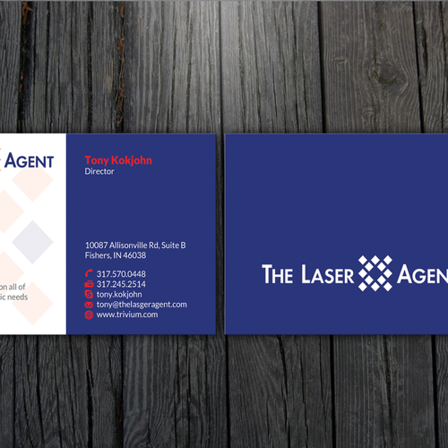 Create a modern, memorable business card for The Laser Agent! Design by ™SF_Design™