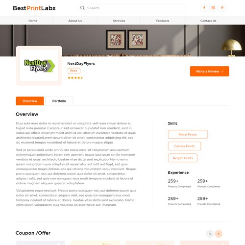 Design Print comparison website Design by Adventix