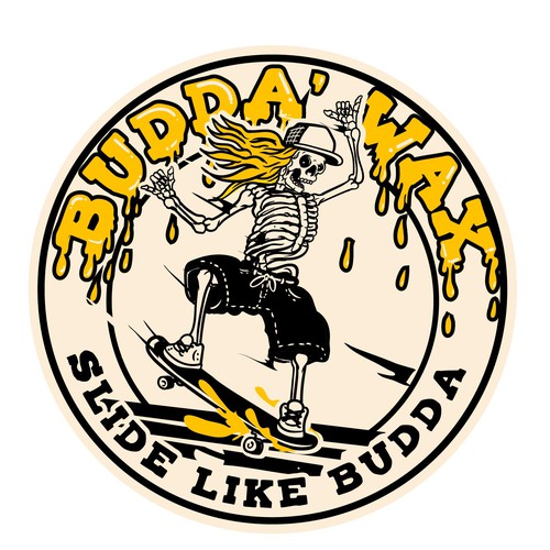 Designs Sketch and Design a skateboard wax Logo of a Skeleton Skater