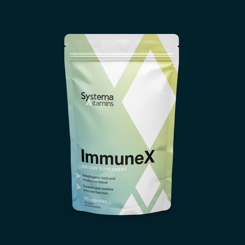 Modern and Fun Pouch Design for Natural Supplement brand Design by akwas