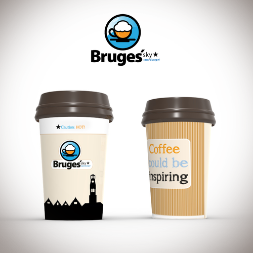 Bruges' Sky  Paper cups design Diseño de Seriousbits
