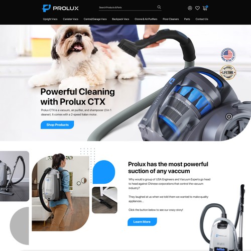 Redesign the new Prolux site! Design by OMGuys™