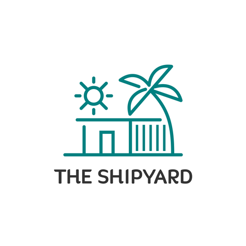 Modern nautical logo for outdoor public market in coastal Florida town. Design by Cuputo