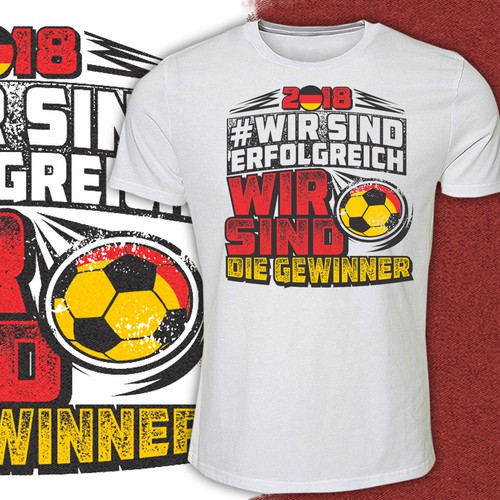 "DESIGN (MIT SPRUCH) FÜR EIN FAN T-SHIRT WM 2018 DEUTSCHE NATIONAL MANNSCHAFT FUßBALL DESIGN (WITH SPEAK) FOR A FAN T-SHI" winning T-shirt by hamada66