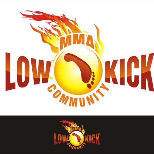 Awesome logo for MMA Website LowKick.com! Diseño de creativica design℠