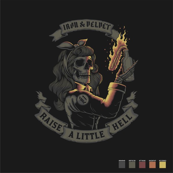 Design by S h a n k a r a titled "Iron & Velvet “Raise a little hell”"