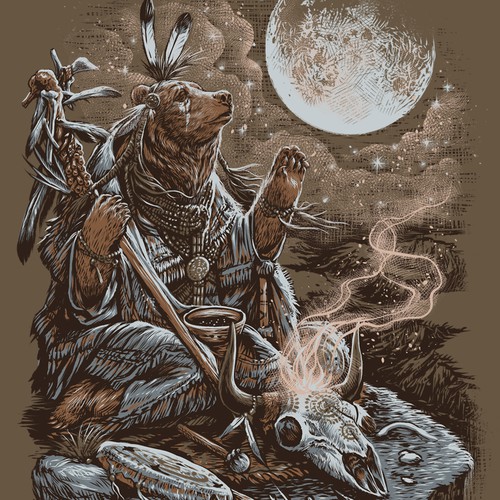 Native american bear t-shirt design, T-shirt contest