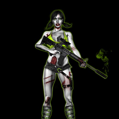 Hot Zombie girl for new brand Jaded Zombie Design por Giulio Rossi