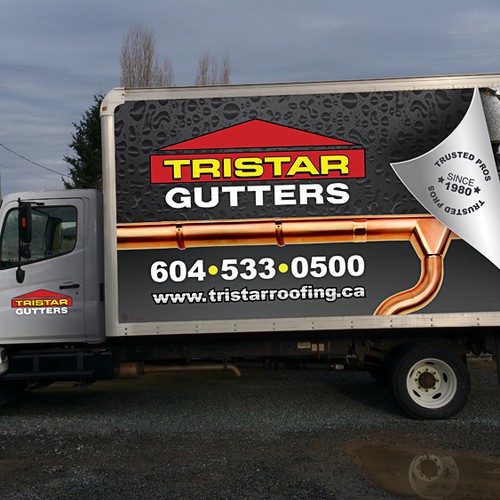 Tristar Gutter truck vehicle wrap (I AM HAVING A PRO INSTALL WRAP) Design by claudyos