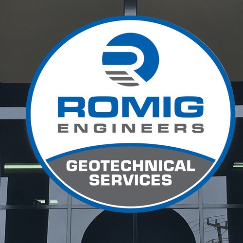 Circular Building Sign for Engineering Company Design by SoftSkills