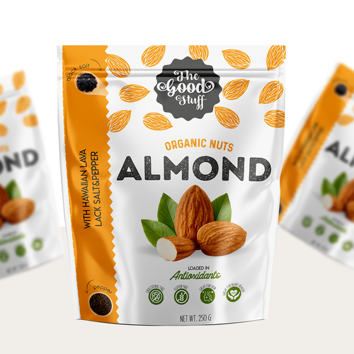 Design a standout packaging for a Nuts & Seeds Standee Pouch Design by kubrart