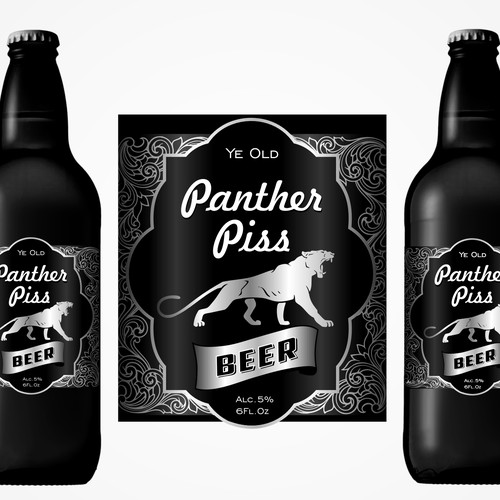 "Panther Piss" BEER Label - GuaranteedWinner - Blind, not private.   Get Pissed!   Design by Sasha999