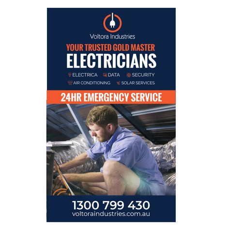 Voltora Industries Back Wall Banner Design by Sketch Media™