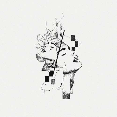 "Lens That Sees Its Flaws" abstract concept tattoo design Design by Ángel R.