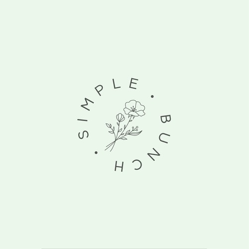 Online Florist design with simple flower elements. Possibly hand-drawn. Design by desi9nart