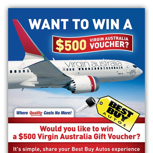 A2 Poster 500 Virgin Australia Gift Voucher Postcard Flyer Or Print Contest 99designs