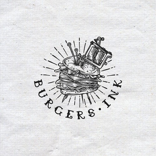 Logo for delivery only hipster burger place - tattoo art or better idea? BURGERS INK Réalisé par Demonic™